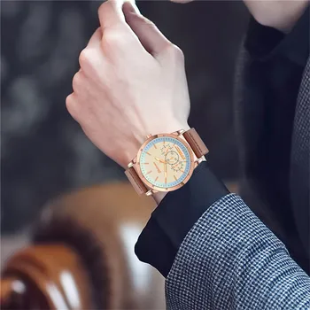 Vysoko Kvalitné pánske Quartz Business Hodinky Muž Hodiny Kúzlo Hodinky Luxusné Mužov, Kožené Klasické Náramkové hodinky erkek kol saati A4