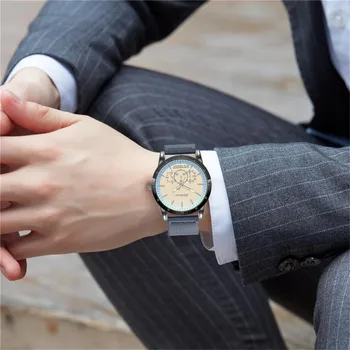 Vysoko Kvalitné pánske Quartz Business Hodinky Muž Hodiny Kúzlo Hodinky Luxusné Mužov, Kožené Klasické Náramkové hodinky erkek kol saati A4