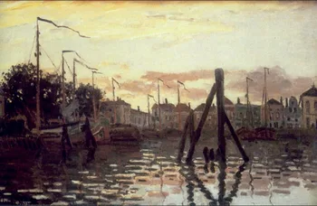 Vysoko kvalitné olejomaľby na Plátne Reprodukcie Prístav, v Zaandam (1871) Tým, Claude Monet ručne maľované