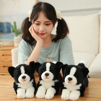 Vysoká Kvalita Simulácia Sheppdog Plyšové hračky Plyšové Realisticky Border Kólia Psa šteňa Hračky Domova Deti brithday