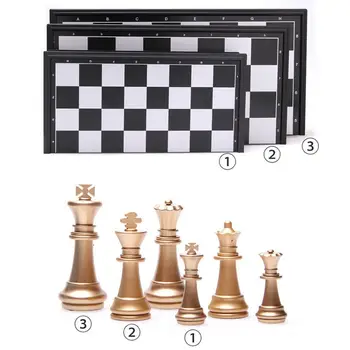 Vysoká Kvalita Šach Hra Stredoveké Šach S Šachovnici Šach S Zlata, Striebra, Šachové Figúrky Šachovnice, Magnetické I7Z2