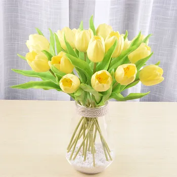 Vysoká simulácia PU veľké tulipán high-end umelý kvet hodvábnej kvetinové svadobné domáce dekorácie falošné kvet