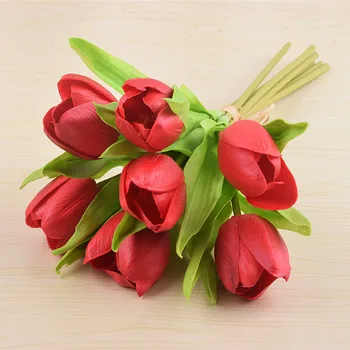 Vysoká simulácia PU veľké tulipán high-end umelý kvet hodvábnej kvetinové svadobné domáce dekorácie falošné kvet