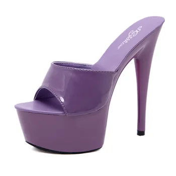 Vysoké Podpätky Sandále Ženy Tenké-15 cm podpätky Sexy Sandalia Feminina Vysokej Platforme Ženy Lete Zapatos de mujer Topánky žena
