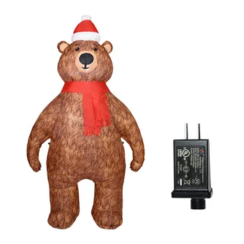 Vysoký Osvetlené Vianočné Nafukovacie Medvedík S Klobúk LED Dvore Umenie Zariadených Deti Vonkajšie Hračky Pre Vianočný Večierok