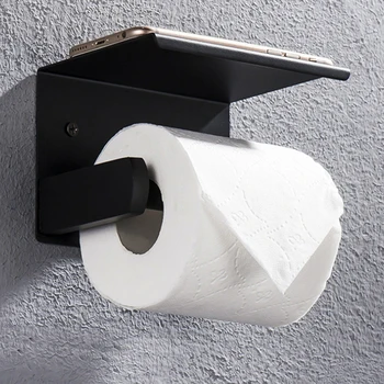Wc Tkaniva Držiteľa Double Roll Black Tkaniva Držiak na Mobilný Telefón Toaletného Papiera Držiak Domov Organizácie a Skladovanie