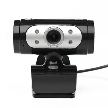 Webkamera USB 720P Webová Kamera Počítač, Fotoaparát Klip-na Webovej Kamery s Mic LED Svetlo pre Stolné PC, Notebook
