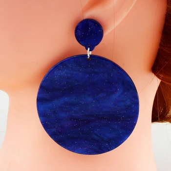 Weibang Prehnané okrúhle náušnice Kráľovská Modrá akryl dámske šperky sukne príslušenstvo dropshipping