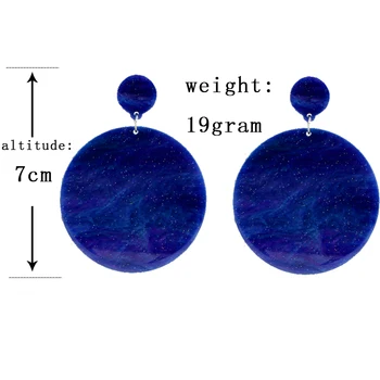 Weibang Prehnané okrúhle náušnice Kráľovská Modrá akryl dámske šperky sukne príslušenstvo dropshipping