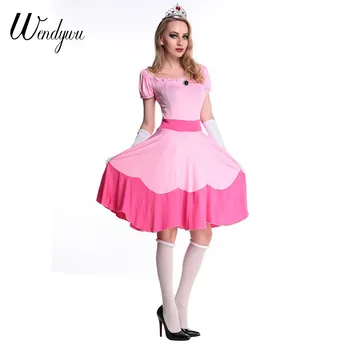 Wendywu Dospelých Krásy Princezná Cosplay Party Halloween Roztomilé Ružové Šaty, Kostýmy pre Ženy
