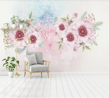 XUE SU Vlastnú tapetu 3D/5D/8D štýlový osobnosti tapety na steny pokrýva Nordic jednoduchý malý čerstvý kvet na pozadí na stenu