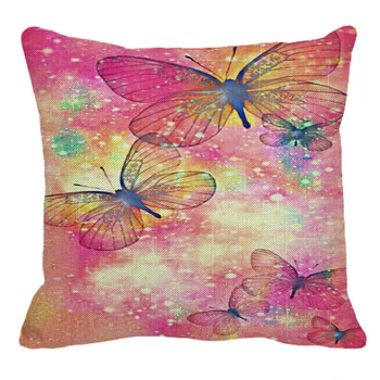 XUNYU Kvalitnú Módu Akvarely Krásne Butterfly Umenie Vankúš Sofa Dekoratívne Béžová Bielizeň, obliečky na Vankúš
