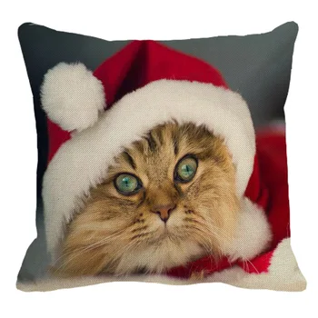 XUNYU Vianočné Pet Mačka Dekoratívny Vankúš Animal Vankúš Domov Gauč Vankúš 45x45cm BZ188