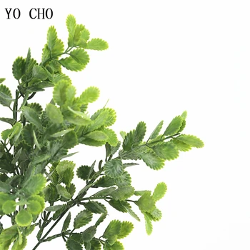 YO CHO Umelé Kvety, 5-Vidlica Plastové Tráva Konáre Kytice Skutočný Dotyk Falošné Rastliny Displeji sa pre vnútorné Svadobné Dekorácie, Remeselné