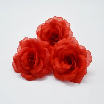 Yoshiko 4 cm Umelé Ruže Kvet Hlava Červené Zlato Strieborné Jazero modrá Falošné Kvety, Svadobné Dekorácie DIY Valentines Day Dary