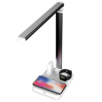 Youbina 4 v 1 Nastaviteľné LED Stolná Lampa Svetlo Qi Bezdrôtová Nabíjačka Pre iPhone XS XR X 8 Apple Hodinky 4 3 Airpods USB Adaptér