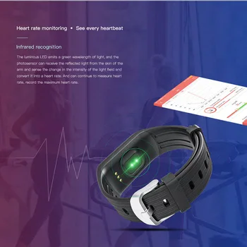 Yulubu K1 Fitness Tracker Inteligentný Náramok v Reálnom čase, Tepová frekvencia Monitora Sek Vodotesný IP68 Smart Kapela Činnosť Tracker PK S2