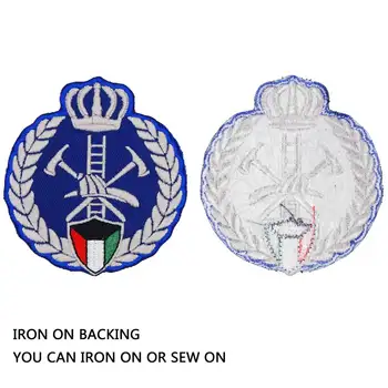 ZBRAŇ vrana Kuvajt vlajka žehlička na zábavné punk rock vyšívané biker motocykel opráv vesta klobúk džínsy