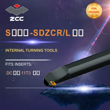 ZCC CNC sústruhu držiaka nástroja SDZCR/L karbid volfrámu rezného nástroja doska nástroje držiak pre DCMT DCMT11T304 vnútorného otáčania nástroja