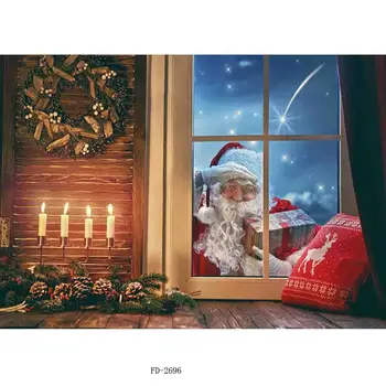 ZHISUXI Vinyl Vlastné Vianoce Fotografie Pozadia Prop Vianočný darček, téma Windows Photo Studio Pozadí 20924XTW-06