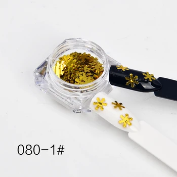 ZKO White/Silver/Gold Snowflake Nechtov Flitrami Veselé Vianoce Kovové Flakies Manikúru, Nail Art, 3D Dekorácie
