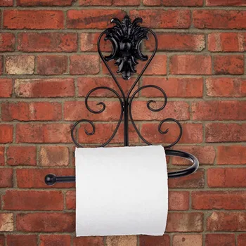 ZLinKJ 1PCS Čierna Vintage Železa Kúpeľňa Uterák Rack Toaletný Papier Roll Držiteľ Kúpeľňa Wall Mount Rack toaletného papiera držiak