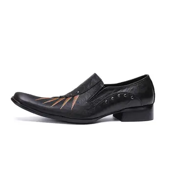 Zapatos hombre black špicatý mokasíny prekladané mens ukázal prst šaty topánky talianskej kože sapato spoločenské topánky značky mužov trvá