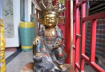 Zberateľskú bronzová socha leva S0175 Tibete Budhizmus Ľudovej Klasické Medené cloisonne Bódhisattva GuanYin Buddha