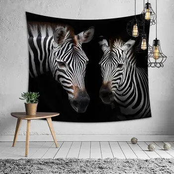 Zebra Akvarel Gobelín Mikrovlákna Textílie Dekoratívne Nástenné Závesné Zvierat Vytlačené Bedlinen Obrus Domov Posteľ List