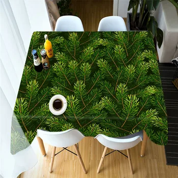 Zelená jednoduchý 3D Obrus Svadobné Hotel Stôl obrus Obdĺžnikový Vianočný Stôl Pokrytie Strany Večera pre Domáce Dekorácie