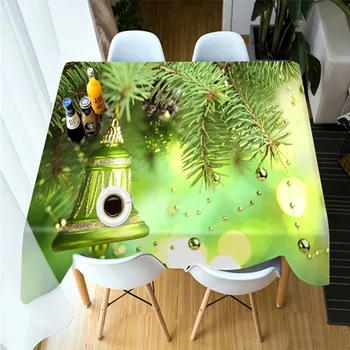 Zelená jednoduchý 3D Obrus Svadobné Hotel Stôl obrus Obdĺžnikový Vianočný Stôl Pokrytie Strany Večera pre Domáce Dekorácie