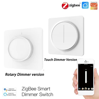 ZigBee Smart Rotačné/Dotyk Light Dimmer Prepínač Diaľkové Ovládanie S Alexa Domovská stránka Google Asistent EÚ Prepínače Inteligentný Život/Tuya APP