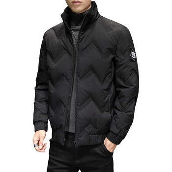 Zimná páperová bunda pánská bunda nové módne značky trend mládež krátke zimné oblečenie tenké, hrubé oblečenie