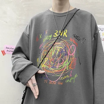 Zimné Plyšové & amp; pribrala študent trend všestranný voľné Hong Kong Štýl Kolo Krku Pulóver rainbow módne oblečenie