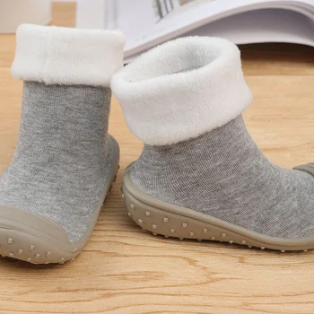 Zimné dieťa, chlapec, dievča ponožky Anti-slip Ponožky kroky Podrážkou Poschodí Batoľa detský Krok Gumy Dieťa S Kožené Vnútorné