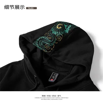 Zimné príliv značky vyšívané drak vzor Čínsky štýl tričko muži a ženy môžu nosiť pár hoodies módne oblečenie mikiny