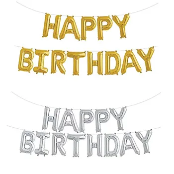 Zlato, striebro balóny Happy birthday Banner pre chlapca, dievča prvých 16 18 20 21 30 40 50 60 rokov, Narodeniny, Party Dekorácie prospech