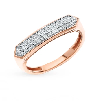 Zlatý prsteň s diamantmi slnečnému žiareniu vzorky 585