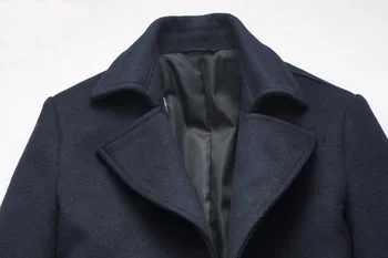 Značku Oblečenia 2018 Zimné pánske Vlna Hrubé Zákopy Srsti Business Bežné Slim Fit Dlho Teplý Kabát, Bundu Mužské Oblečenie