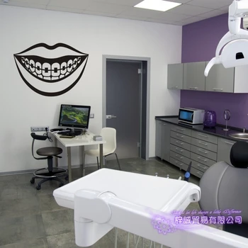 Zubná Klinika Na Stenu Odtlačkový Vinyl Plagát Stenu Dekor Nástenná Maľba Orthodontics Zub Čistenie Zubov Stomatológia Nálepky