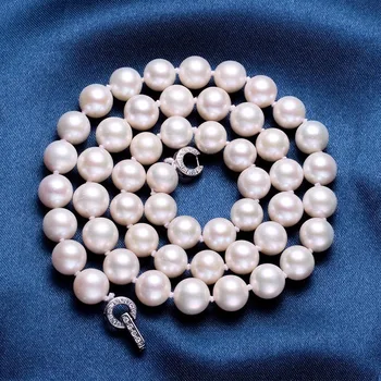 Úžasné Ceny Elegantné Kolo Perlový Náhrdelník,Vysoko Kvalitné, Prírodné Sladkovodné Perlový Náhrdelník pre Ženy Jemné Pearl&Strieborné Šperky