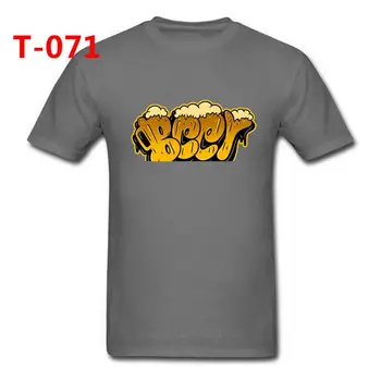 Úžasné graffiti štýl dizajnu Pivo Žltý List Vytlačiť T-shirts Hombre Crewneck Voľné Mužov tričko Strany Chlapcov Najlepší Darček Topy Tees