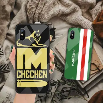 Čečenskej Národnej Vlajky Black Mobilný Telefón Prípade Tvrdeného skla Pre iphone 6 6 7 8 plus X XS XR 11 12 mini PRO MAX