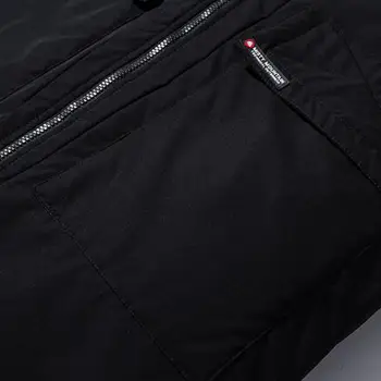 Čierne Hrubé Zimné Vetrovka Pánske Kabáty s Kapucňou Teplá Bunda Mužov Dlho Módne Bežné kórejčinu Plus Veľkosť Ropa De Hombre pánske Oblečenie
