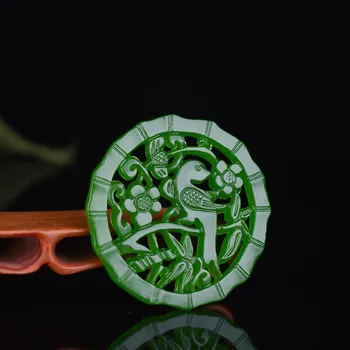 Čínske Prírodné Zelené Ručne vyrezávané Vyrezávané Vytesané z Jade Prívesok Módny Butik Šperky Mužov a Ženy, Náhrdelníky Darček Príslušenstvo