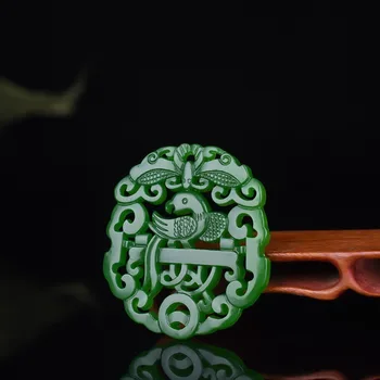 Čínske Prírodné Zelené Ručne vyrezávané Vyrezávané Vytesané z Jade Prívesok Módny Butik Šperky Mužov a Ženy, Náhrdelníky Darček Príslušenstvo
