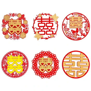 Čínske Svadobné netkanej textílie Ahoj Slovo Okno Nálepka Family Dekorácie na Stenu Dekor