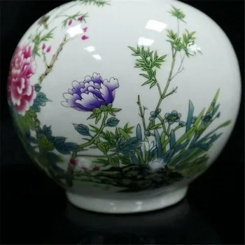 Čínske staré porcelánové Pastel Kvet, Vták, Bambusové Vzor granátové jablko Fľaše, Vázy