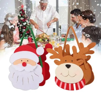 Šťastné A Veselé Vianoce, Darček Taška Snehuliak Elk Tvar Candy Tašky Vianočné Party Dekorácie Pre Domov Navidad