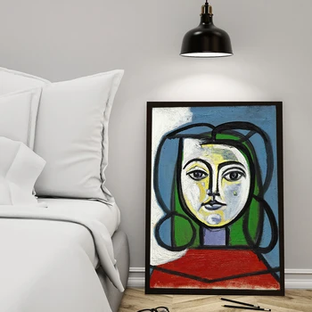Žena Hlavu Portrét Podľa Picasso Wall Art Plátno Plagát a Tlač Plátno Maľba Olej Dekoratívny Obraz, Obývacia Izba Domova HD